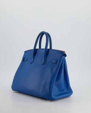 *FIRE PRICE* Hermès Birkin 25cm Retourne in Bleu De Galice Epsom Leather with Palladium Hardware