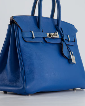 *FIRE PRICE* Hermès Birkin 25cm Retourne in Bleu De Galice Epsom Leather with Palladium Hardware