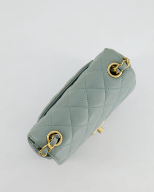 Chanel Grey Mini Flap Bag With Multicolour Coin Details and Brushed Gold Hardware