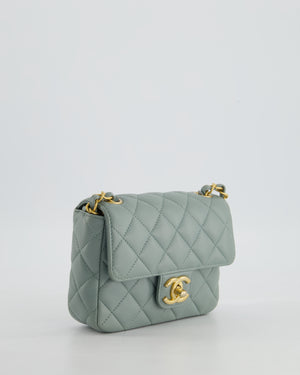 Chanel Grey Mini Flap Bag With Multicolour Coin Details and Brushed Gold Hardware