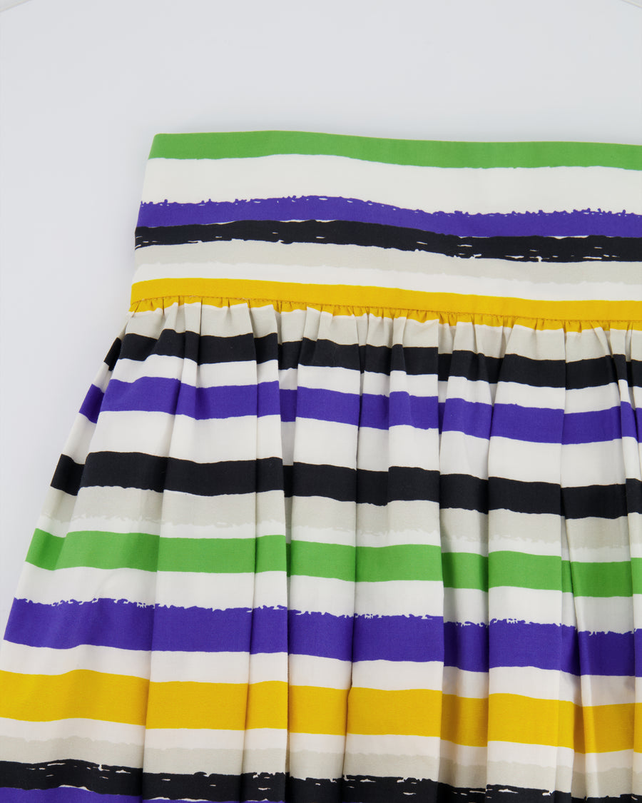 Dolce 
Gabbana Multicolour Cotton Striped Midi Skirt Size IT 44 (UK 12)