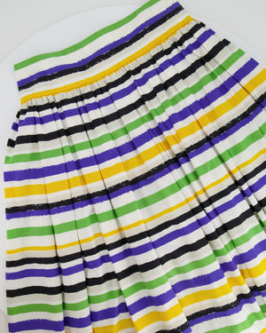 Dolce 
Gabbana Multicolour Cotton Striped Midi Skirt Size IT 44 (UK 12)