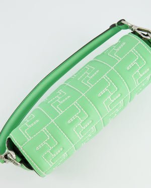 *Limited Edition* Fendi 2023 Green Edamame Leather Baguette Bag with Silver Hardware