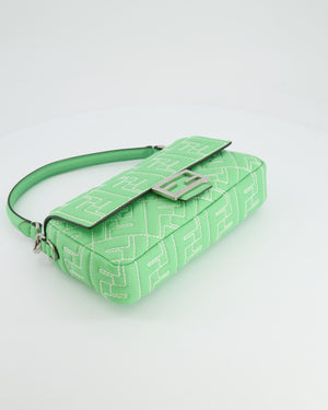 *Limited Edition* Fendi 2023 Green Edamame Leather Baguette Bag with Silver Hardware