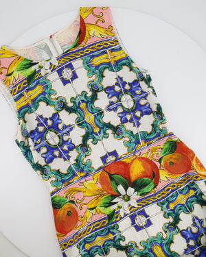 Dolce 
Gabbana Sicily Orange Printed Multicolour Maxi Sleeveless Dress Size IT 40 (UK 8)