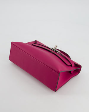 *HOT* Hermès Kelly Pochette in Rose Pourpre Swift Leather with Palladium Hardware