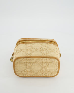 *HOT* Christian Dior 2021 Beige Lady Small Vanity Case Bag in Raffia 
Leather with Gold Hardware