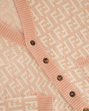 Fendi Kids Pink FF Logo Button Down Cardigan Size 12A