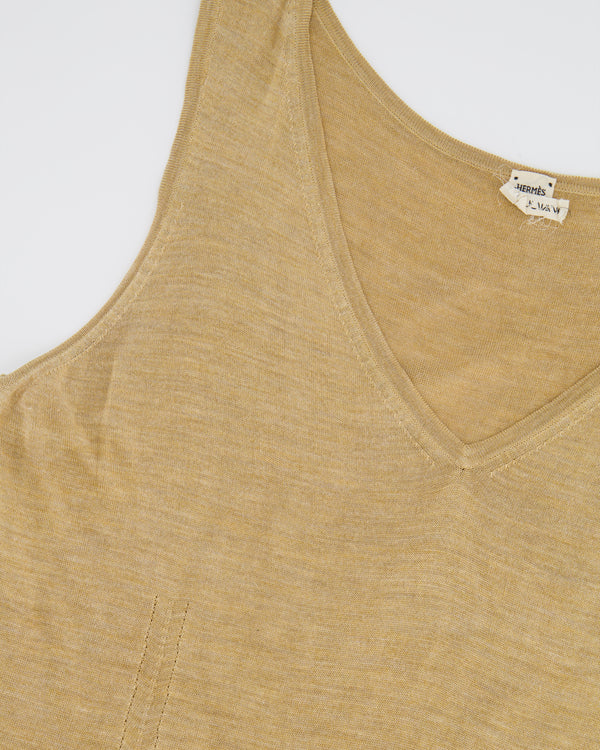 Hermès Camel Silk Tank Top Size FR 42 (UK 14)