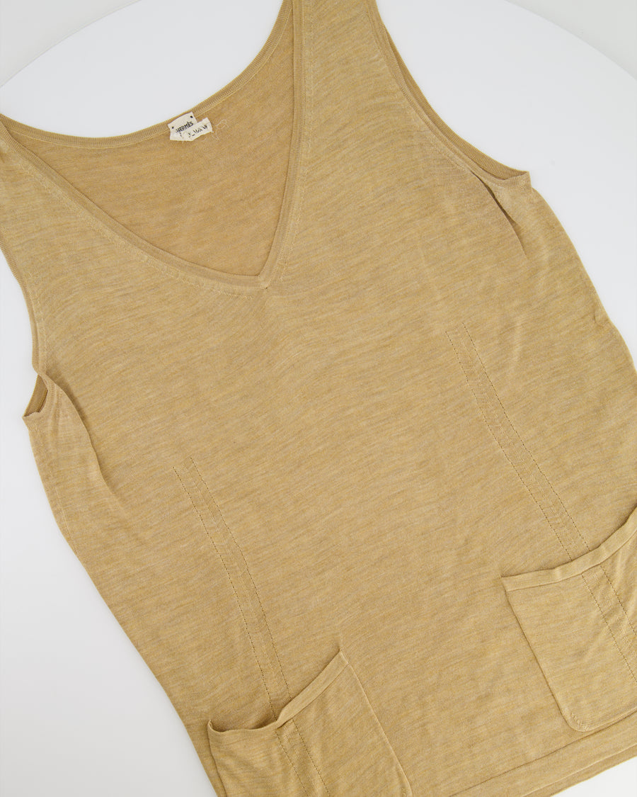 Hermès Camel Silk Tank Top Size FR 42 (UK 14)