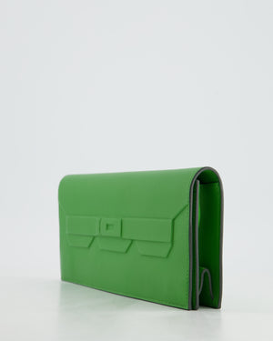 Hermès Kelly Cut Shadow Bag In Vert Yucca Swift Leather