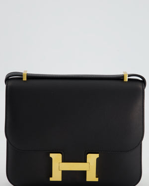 *FIRE PRICE* Hermès Constance Mini 18cm in Black Swift Leather with Gold Hardware