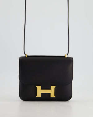 *FIRE PRICE* Hermès Constance Mini 18cm in Black Swift Leather with Gold Hardware