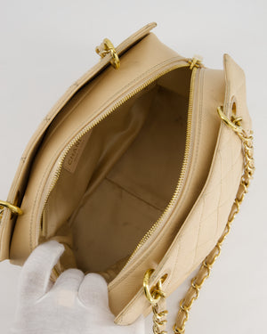 *RARE* Chanel Vintage Mini Beige GST Shopper Tote Bag in Caviar Leather with Gold Hardware