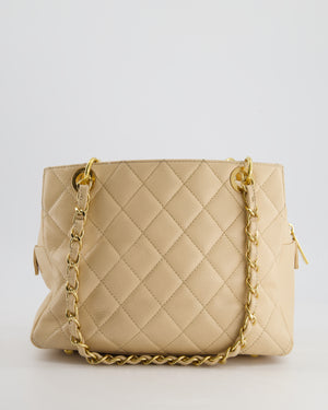 *RARE* Chanel Vintage Mini Beige GST Shopper Tote Bag in Caviar Leather with Gold Hardware