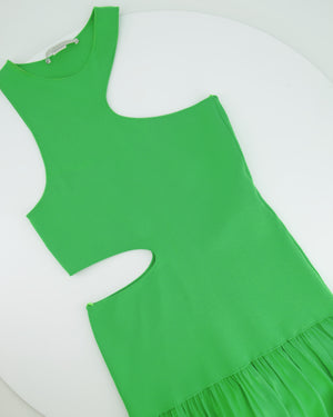 Stella McCartney Green Sleeveless Silk Cut Out Maxi Dress Size IT 42 (UK 10)