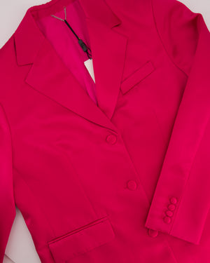 Magda Butrym Hot Pink Silk Single-Breasted Blazer FR 38 (UK 10)