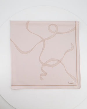 Cartier Pastel Pink Ribbon Scarf Size 90cm x 90cm