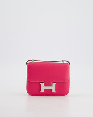 *RARE HOT* Hermès Micro Constance Bag Rose Tyrien Epsom Leather with Palladium Hardware