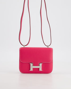 *RARE HOT* Hermès Micro Constance Bag Rose Tyrien Epsom Leather with Palladium Hardware