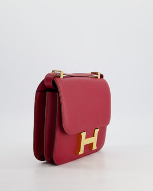 *HOT 
FIRE PRICE* Hermès Constance 24cm Bag in Rubis Epsom Leather with Gold Hardware