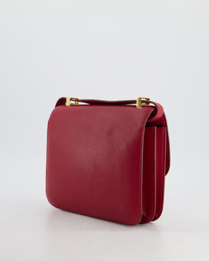 *HOT 
FIRE PRICE* Hermès Constance 24cm Bag in Rubis Epsom Leather with Gold Hardware