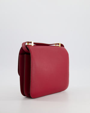 *HOT 
FIRE PRICE* Hermès Constance 24cm Bag in Rubis Epsom Leather with Gold Hardware