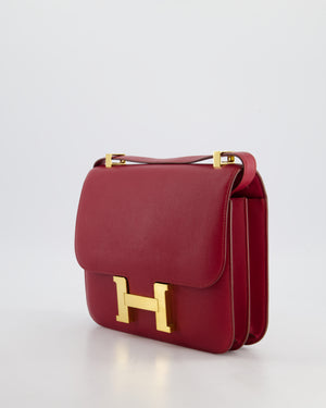 *HOT 
FIRE PRICE* Hermès Constance 24cm Bag in Rubis Epsom Leather with Gold Hardware