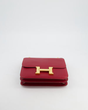 *HOT 
FIRE PRICE* Hermès Constance 24cm Bag in Rubis Epsom Leather with Gold Hardware