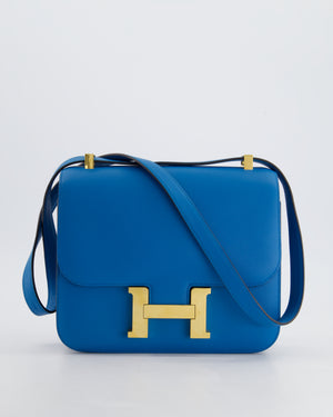 *FIRE PRICE* Hermès Constance 24cm Bag in Bleu Mykonos Evercolour Leather with Gold Hardware