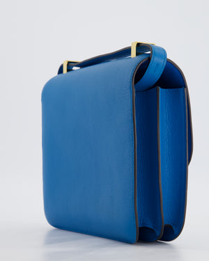 *FIRE PRICE* Hermès Constance 24cm Bag in Bleu Mykonos Evercolour Leather with Gold Hardware