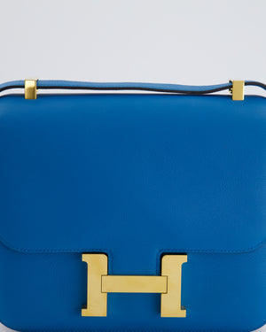 *FIRE PRICE* Hermès Constance 24cm Bag in Bleu Mykonos Evercolour Leather with Gold Hardware