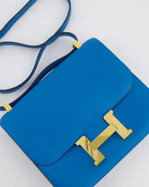 *FIRE PRICE* Hermès Constance 24cm Bag in Bleu Mykonos Evercolour Leather with Gold Hardware