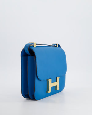 *FIRE PRICE* Hermès Constance 24cm Bag in Bleu Mykonos Evercolour Leather with Gold Hardware