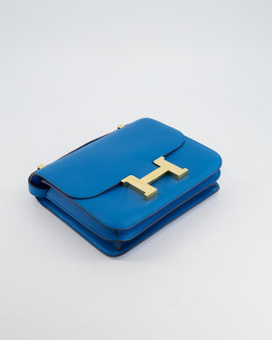 *FIRE PRICE* Hermès Constance 24cm Bag in Bleu Mykonos Evercolour Leather with Gold Hardware