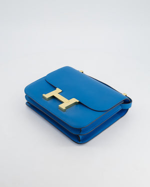 *FIRE PRICE* Hermès Constance 24cm Bag in Bleu Mykonos Evercolour Leather with Gold Hardware