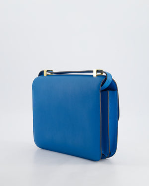 *FIRE PRICE* Hermès Constance 24cm Bag in Bleu Mykonos Evercolour Leather with Gold Hardware