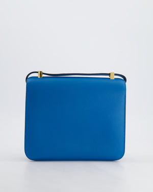 *FIRE PRICE* Hermès Constance 24cm Bag in Bleu Mykonos Evercolour Leather with Gold Hardware