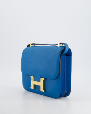 *FIRE PRICE* Hermès Constance 24cm Bag in Bleu Mykonos Evercolour Leather with Gold Hardware