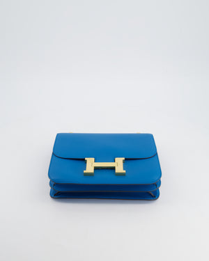 *FIRE PRICE* Hermès Constance 24cm Bag in Bleu Mykonos Evercolour Leather with Gold Hardware