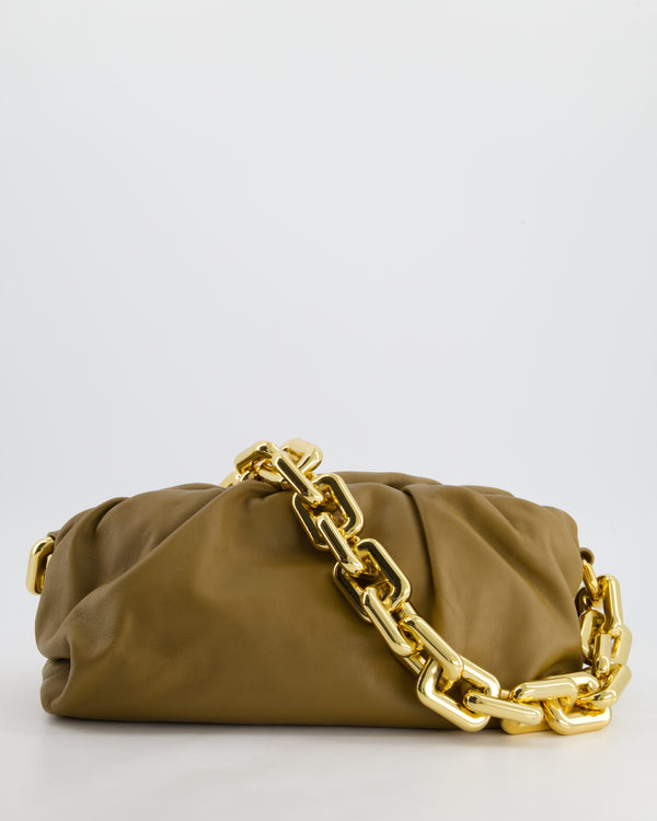 *FIRE PRICE* Bottega Veneta Mud Nappa Leather Chain Pouch Bag with Gold Hardware