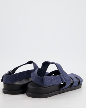 Hermès Genius Sandals In Bleu Nuit Suede Leather Size EU 42 RRP £770