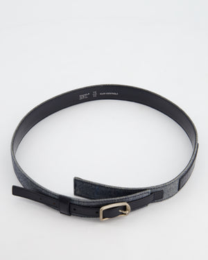 Chanel Vintage Denim 
Black Leather Belt with Buckle Detail Size 75cm