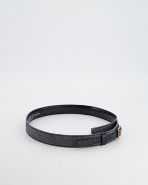 Chanel Vintage Denim 
Black Leather Belt with Buckle Detail Size 75cm