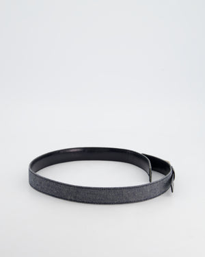 Chanel Vintage Denim 
Black Leather Belt with Buckle Detail Size 75cm