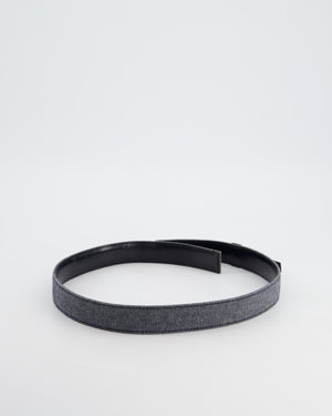 Chanel Vintage Denim 
Black Leather Belt with Buckle Detail Size 75cm