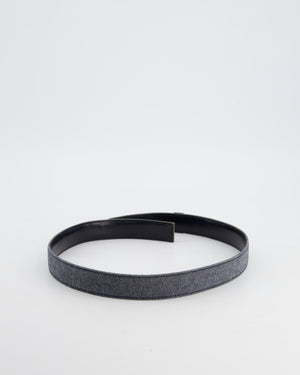 Chanel Vintage Denim 
Black Leather Belt with Buckle Detail Size 75cm