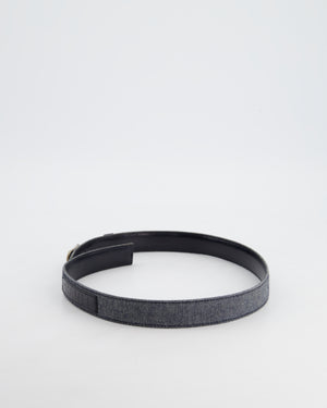 Chanel Vintage Denim 
Black Leather Belt with Buckle Detail Size 75cm