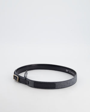 Chanel Vintage Denim 
Black Leather Belt with Buckle Detail Size 75cm