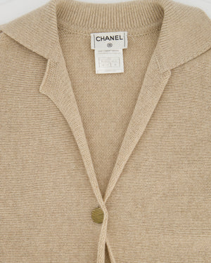 Chanel 99/A Beige Cashmere Long Sleeve Cardigan Size FR 40 (UK 12)